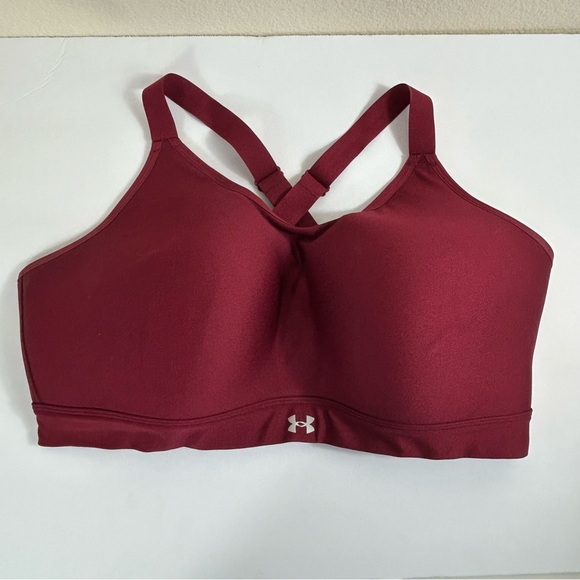 Under Armour Women’s Continuum High Sports Nebula Burgundy Bra, Plus Size 3X - Picture 3 of 8